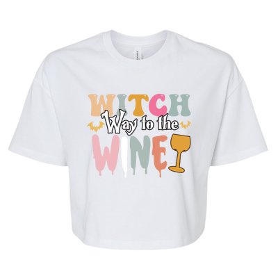 Witch Way To The Wine Funny Halloween Party Design Cool Gift Bella+Canvas Jersey Crop Tee