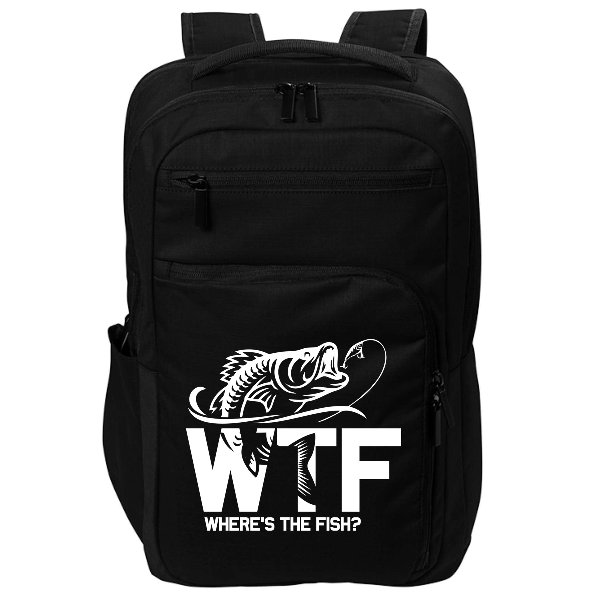 Wtf WhereS The Fish Funny Fishing Lover Gift Impact Tech Backpack