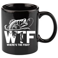 Wtf WhereS The Fish Funny Fishing Lover Gift 11oz C Handle Ceramic Mug