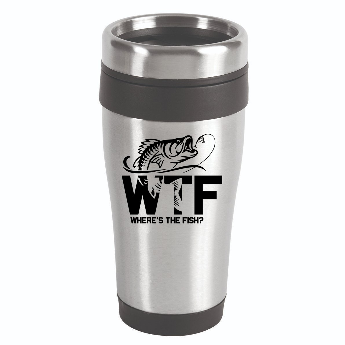 Wtf WhereS The Fish Funny Fishing Lover Gift 16oz Travel Tumbler