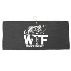 Wtf WhereS The Fish Funny Fishing Lover Gift Large Microfiber Waffle Golf Towel