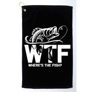 Wtf WhereS The Fish Funny Fishing Lover Gift Platinum Collection Golf Towel