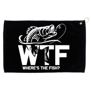 Wtf WhereS The Fish Funny Fishing Lover Gift Grommeted Golf Towel