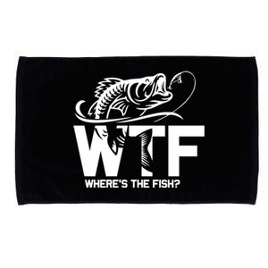 Wtf WhereS The Fish Funny Fishing Lover Gift Microfiber Hand Towel