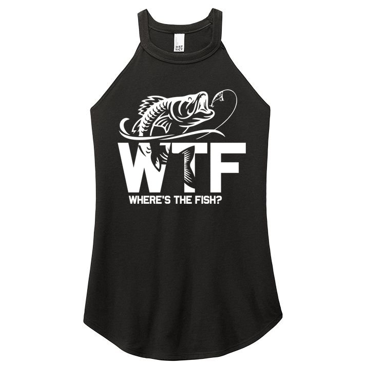 Wtf WhereS The Fish Funny Fishing Lover Gift Women's Perfect Tri Rocker Tank