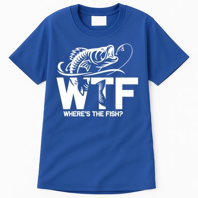 Wtf WhereS The Fish Funny Fishing Lover Gift Tall T-Shirt