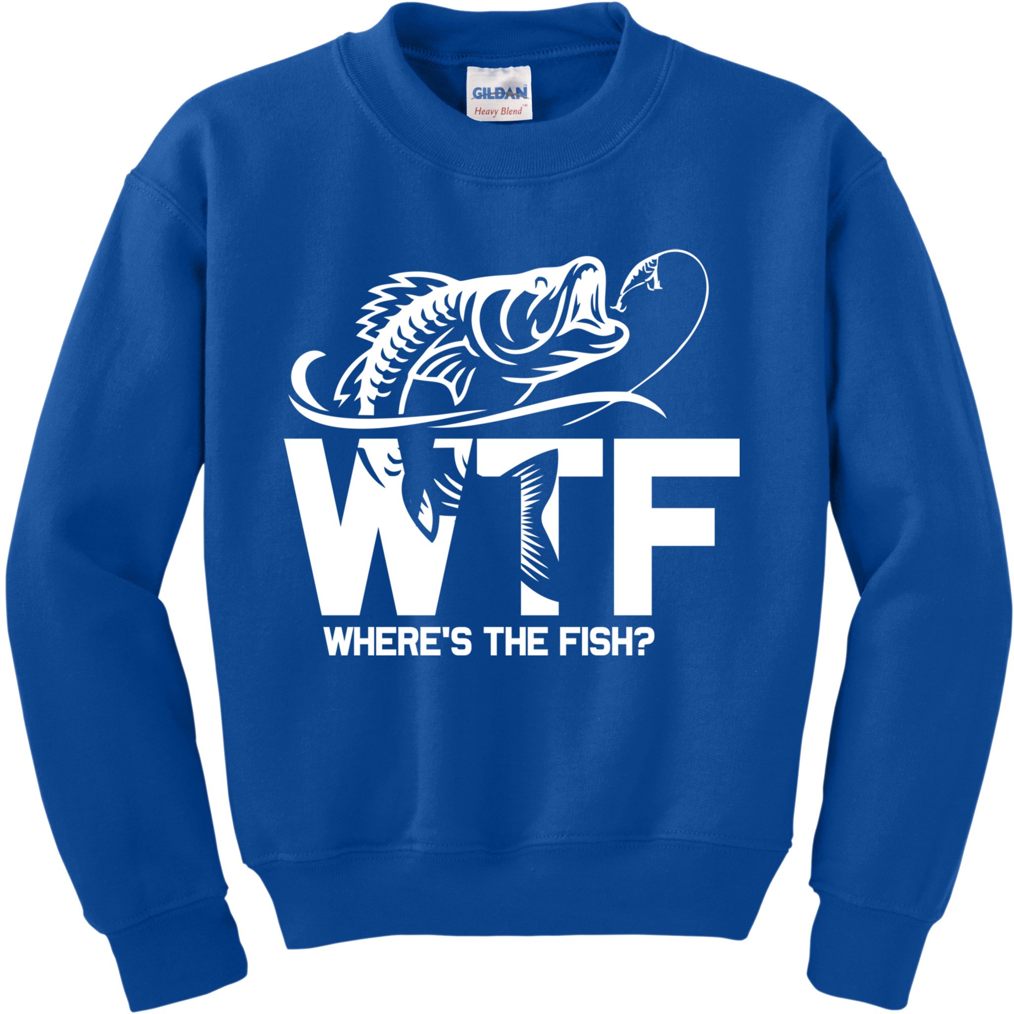 Wtf WhereS The Fish Funny Fishing Lover Gift Kids Sweatshirt