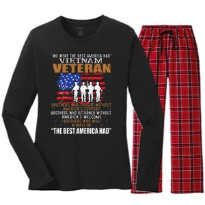 We Were The Best America Had Vietnam Veteran Brothers Who Women's Long Sleeve Flannel Pajama Set 