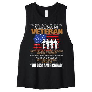 We Were The Best America Had Vietnam Veteran Brothers Who Women's Racerback Cropped Tank