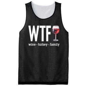 Wtf Wine Turkey Family Funny Thanksgiving Mesh Reversible Basketball Jersey Tank