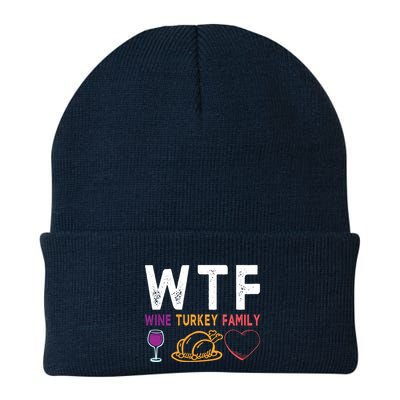 Wtf Wine Turkey Family Funny Thanksgiving Day Beanie