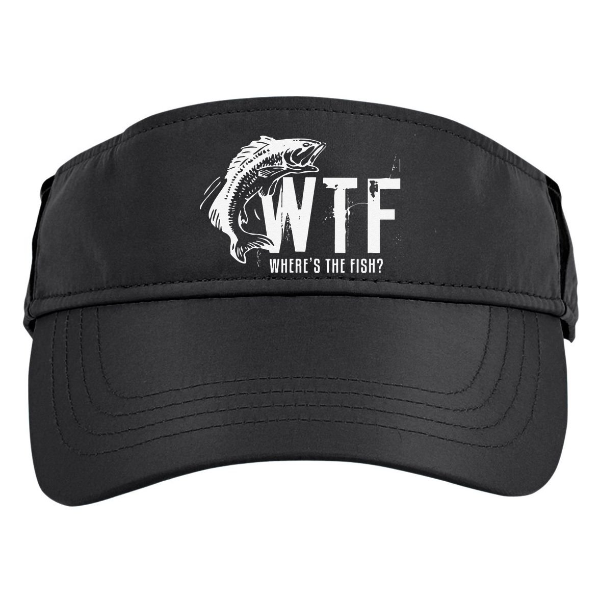WTF Where's The Fish's Funny Fishing Adult Drive Performance Visor
