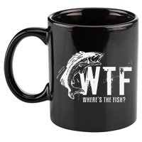 WTF Where's The Fish's Funny Fishing 11oz C Handle Ceramic Mug