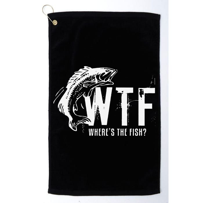 WTF Where's The Fish's Funny Fishing Golf Towel