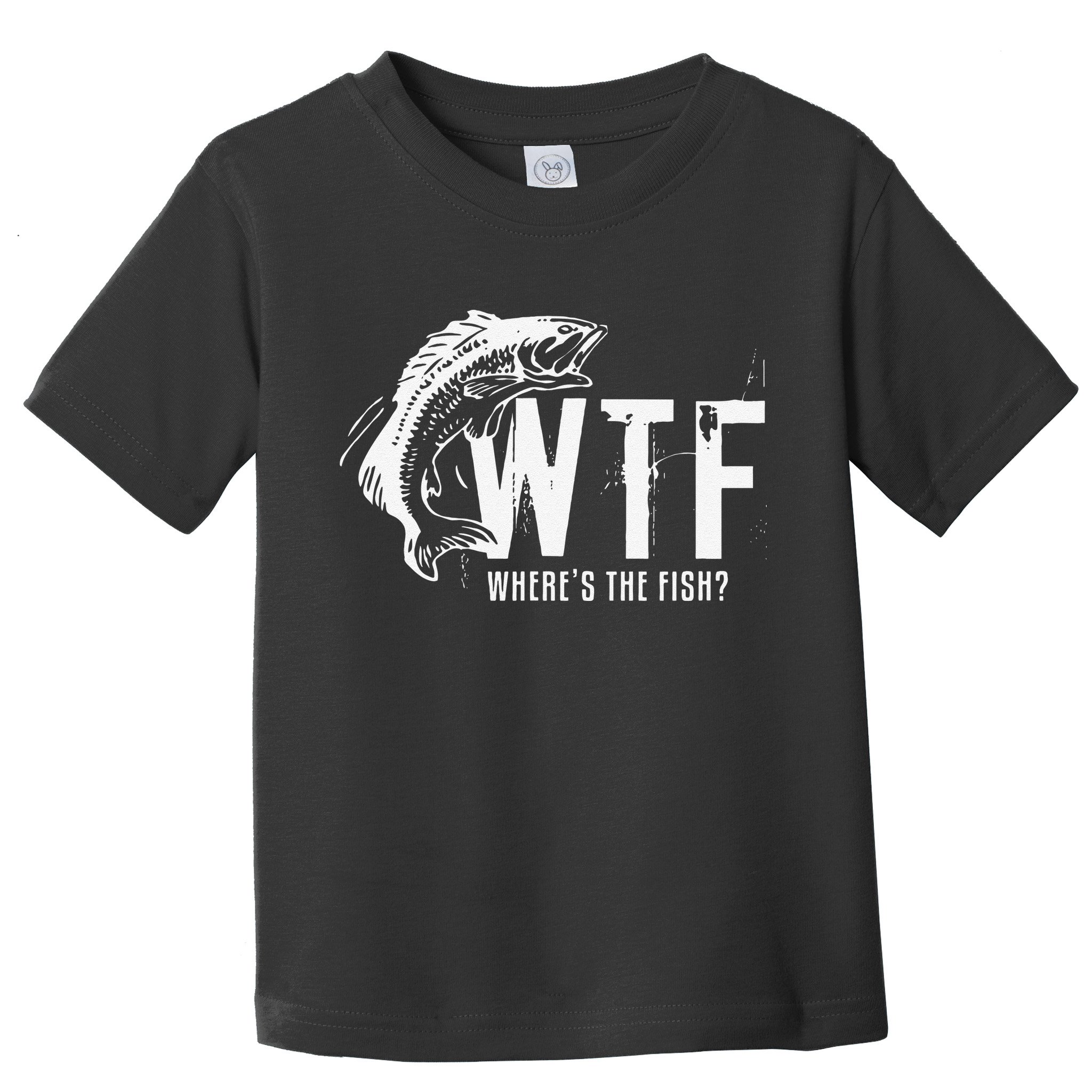 WTF Where's The Fish's Funny Fishing Toddler T-Shirt