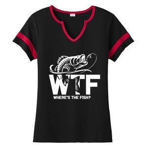 Wtf WhereS The Fish Funny Fishing Lover Gift Funny Gift Ladies Halftime Notch Neck Tee