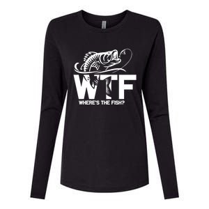 Wtf WhereS The Fish Funny Fishing Lover Gift Funny Gift Womens Cotton Relaxed Long Sleeve T-Shirt