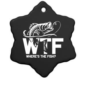 Wtf WhereS The Fish Funny Fishing Lover Gift Funny Gift Ceramic Star Ornament