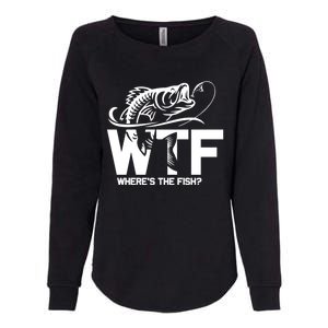 Wtf WhereS The Fish Funny Fishing Lover Gift Funny Gift Womens California Wash Sweatshirt