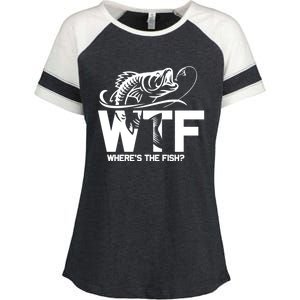 Wtf WhereS The Fish Funny Fishing Lover Gift Funny Gift Enza Ladies Jersey Colorblock Tee