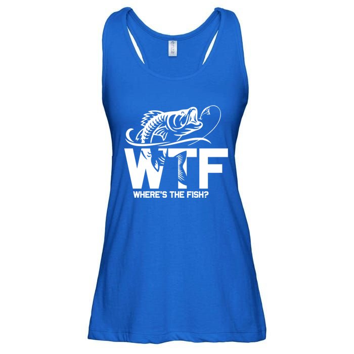 Wtf WhereS The Fish Funny Fishing Lover Gift Funny Gift Ladies Essential Flowy Tank