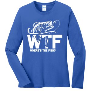 Wtf WhereS The Fish Funny Fishing Lover Gift Funny Gift Ladies Long Sleeve Shirt