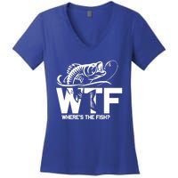 Wtf WhereS The Fish Funny Fishing Lover Gift Funny Gift Women's V-Neck T-Shirt