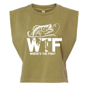 Wtf WhereS The Fish Funny Fishing Lover Gift Funny Gift Garment-Dyed Women's Muscle Tee