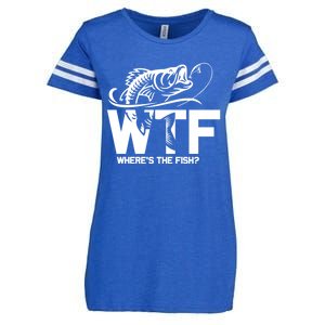 Wtf WhereS The Fish Funny Fishing Lover Gift Funny Gift Enza Ladies Jersey Football T-Shirt