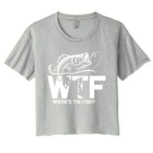 Wtf WhereS The Fish Funny Fishing Lover Gift Funny Gift Women's Crop Top Tee