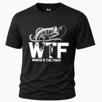 Wtf WhereS The Fish Funny Fishing Lover Gift Cooling Performance Crew T-Shirt