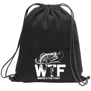 Wtf WhereS The Fish Funny Fishing Lover Gift Sweatshirt Cinch Pack Bag