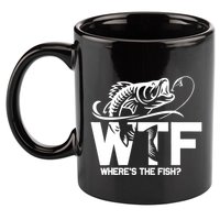Wtf WhereS The Fish Funny Fishing Lover Gift 11oz C Handle Ceramic Mug
