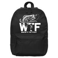 Wtf WhereS The Fish Funny Fishing Lover Gift 16 in Basic Backpack