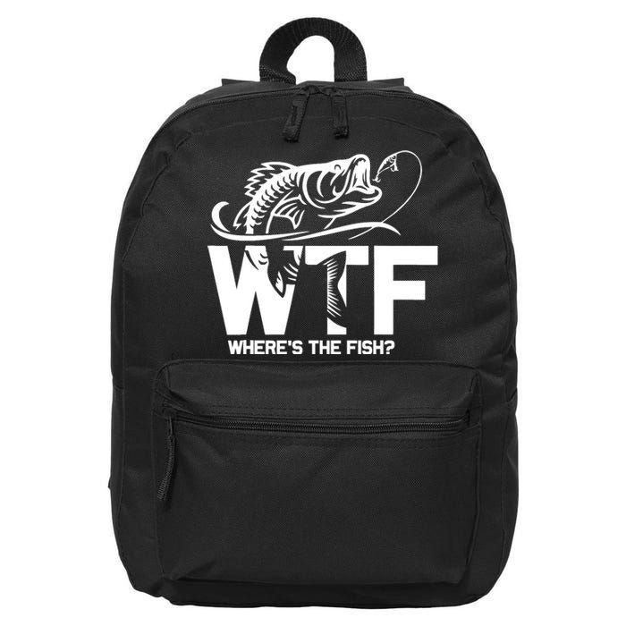 Wtf WhereS The Fish Funny Fishing Lover Gift 16 in Basic Backpack