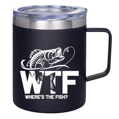 Wtf WhereS The Fish Funny Fishing Lover Gift 12oz Stainless Steel Coffee Mug