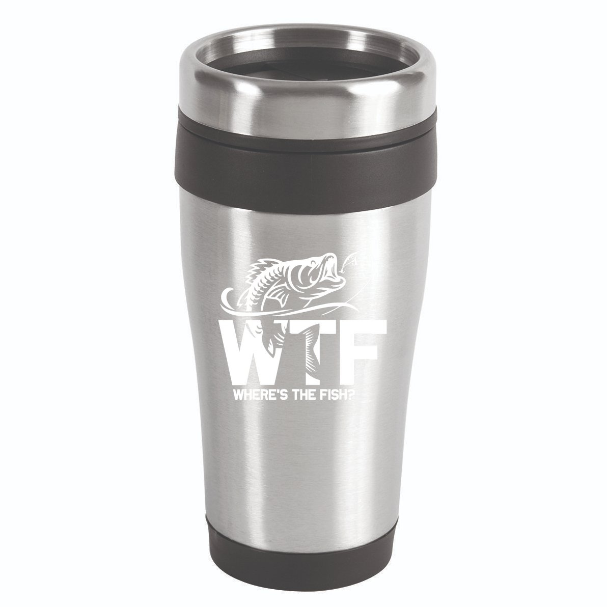 Wtf WhereS The Fish Funny Fishing Lover Gift 16oz Travel Tumbler