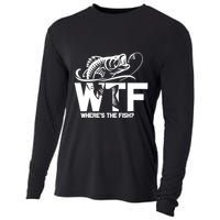 Wtf WhereS The Fish Funny Fishing Lover Gift Cooling Performance Long Sleeve Crew