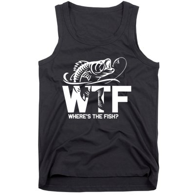 Wtf WhereS The Fish Funny Fishing Lover Gift Tank Top