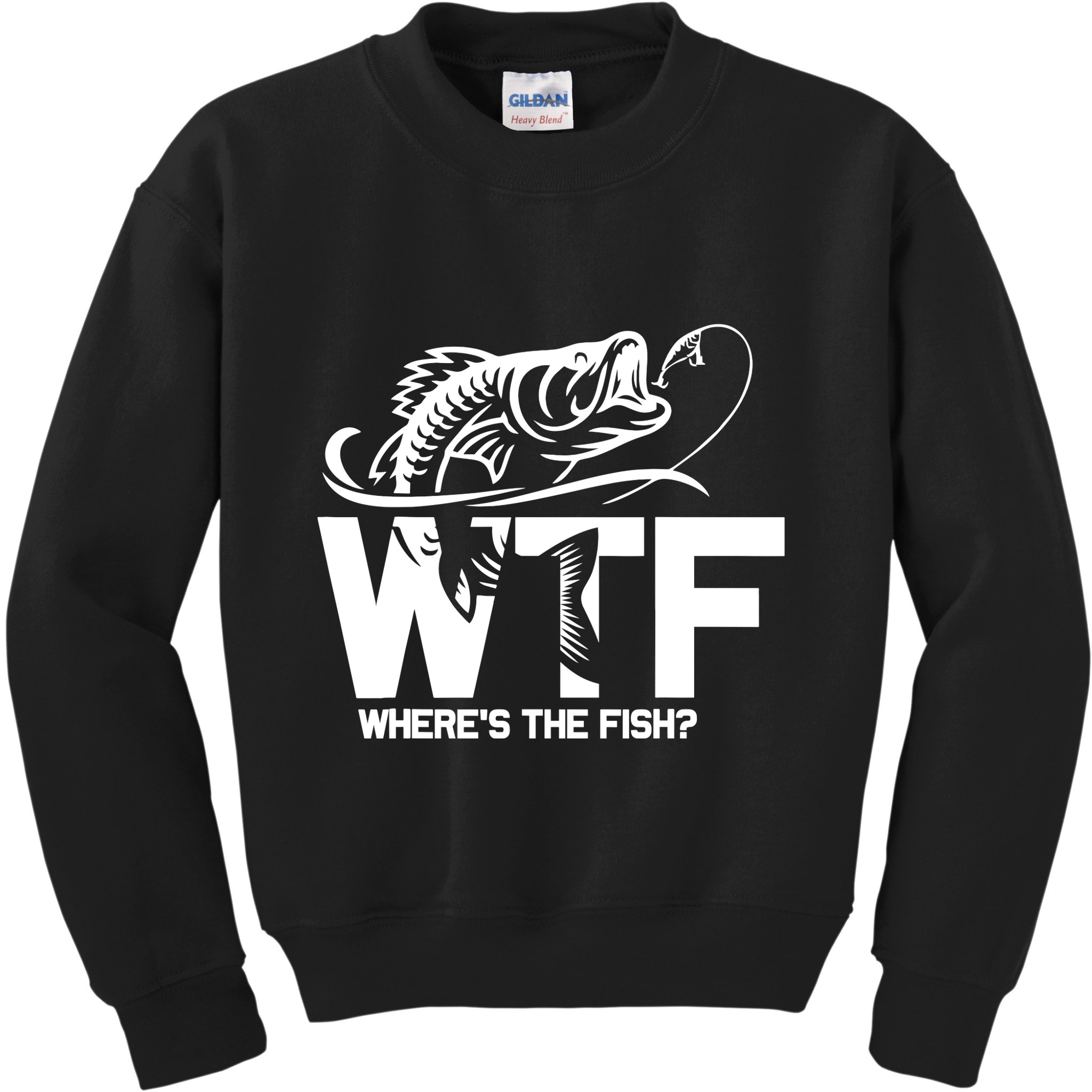 Wtf WhereS The Fish Funny Fishing Lover Gift Kids Sweatshirt