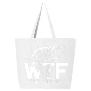 Wtf WhereS The Fish Funny Fishing Lover Gift 25L Jumbo Tote