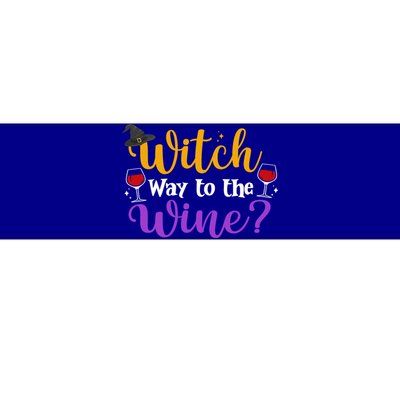 Witch Way To The Wine Funny Halloween Wine Lovers Witch Pun Gift Bumper Sticker