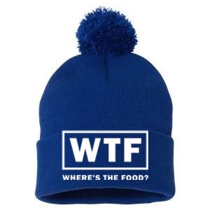 Wtf Wheres The Food Funny Thanksgiving Turkey Day Foodies Cute Gift Pom Pom 12in Knit Beanie