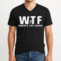 WTF Where's The Finish Funny Running V-Neck T-Shirt