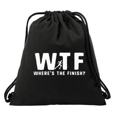 WTF Where's The Finish Funny Running Drawstring Bag