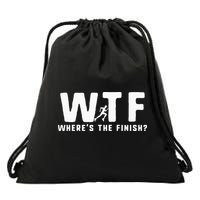 WTF Where's The Finish Funny Running Drawstring Bag