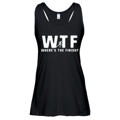 WTF Where's The Finish Funny Running Ladies Essential Flowy Tank
