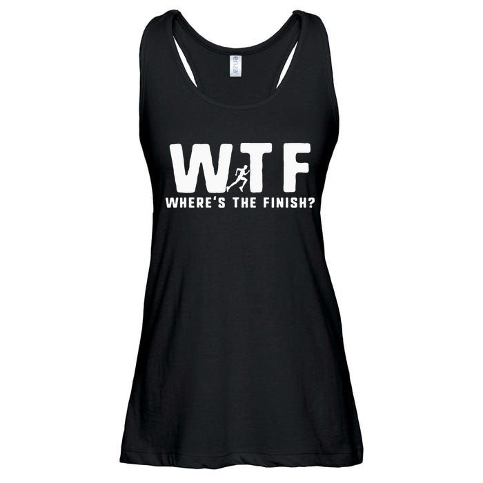WTF Where's The Finish Funny Running Ladies Essential Flowy Tank