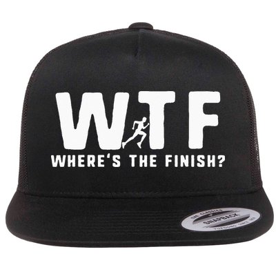 WTF Where's The Finish Funny Running Flatbill Hat