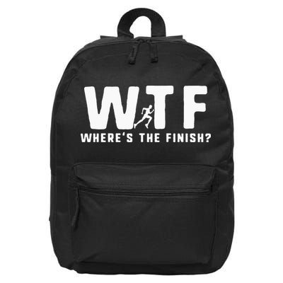 WTF Where's The Finish Funny Running 16 in Basic Backpack